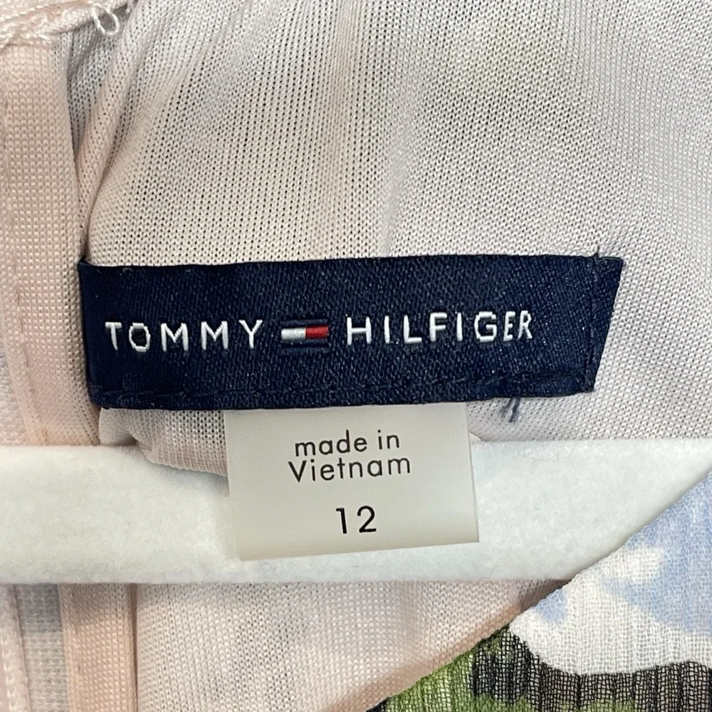 Tommy Hilfiger Women's White Multicolor‎ Floral Fit & Flare Dress Sleeveless 12